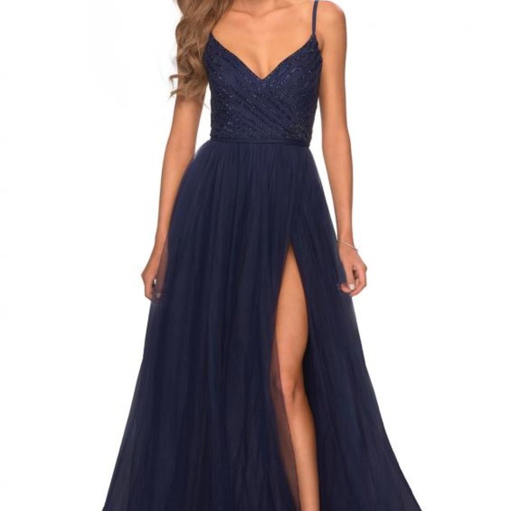 La Femme 28511 size 14 -  Beautiful tulle + beaded gown - NWT